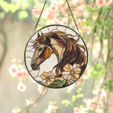 Horse Stained Glass Suncatcher Equestrian Window Hanging Horse Lover Gift Ranch Decor Farmhouse Wall Art Gift for Rider